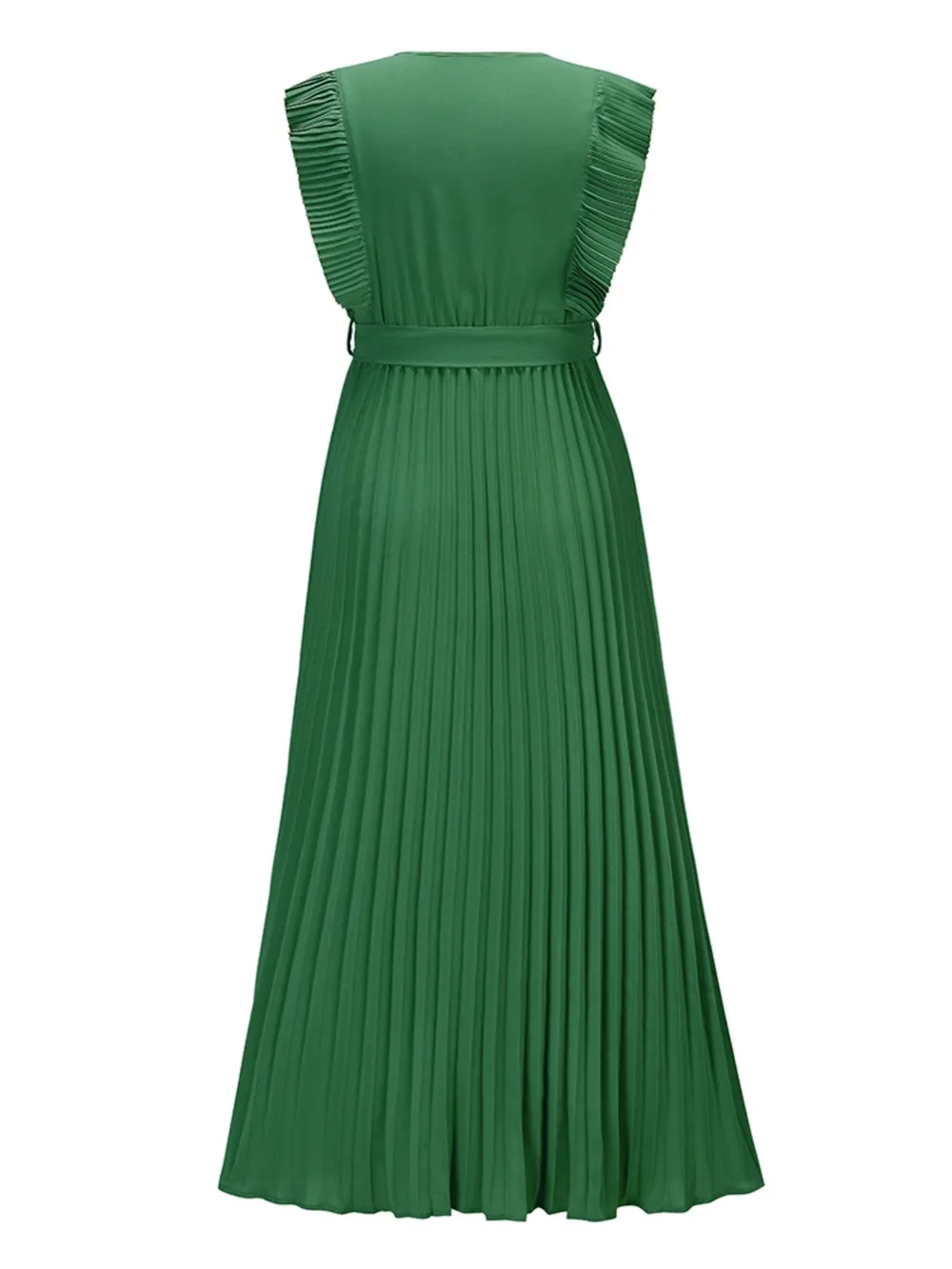 Tied Surplice Cap Sleeve Pleated Dress, image 7