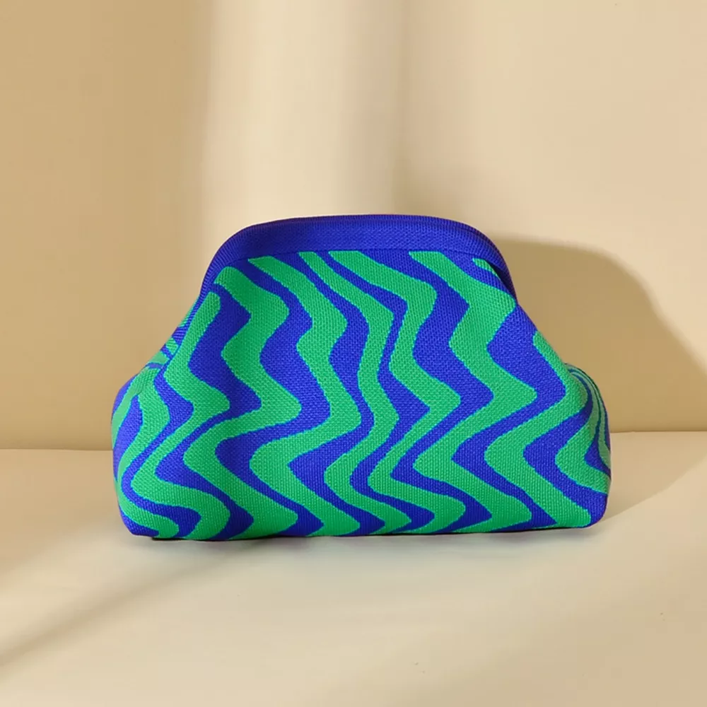 Portable Contrast Knit Clutch, image 21