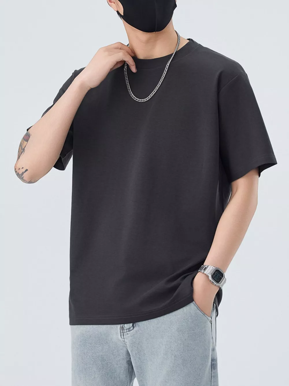 Men's Full Size Round Neck Short Sleeve T-Shirt Plus Size, image 7