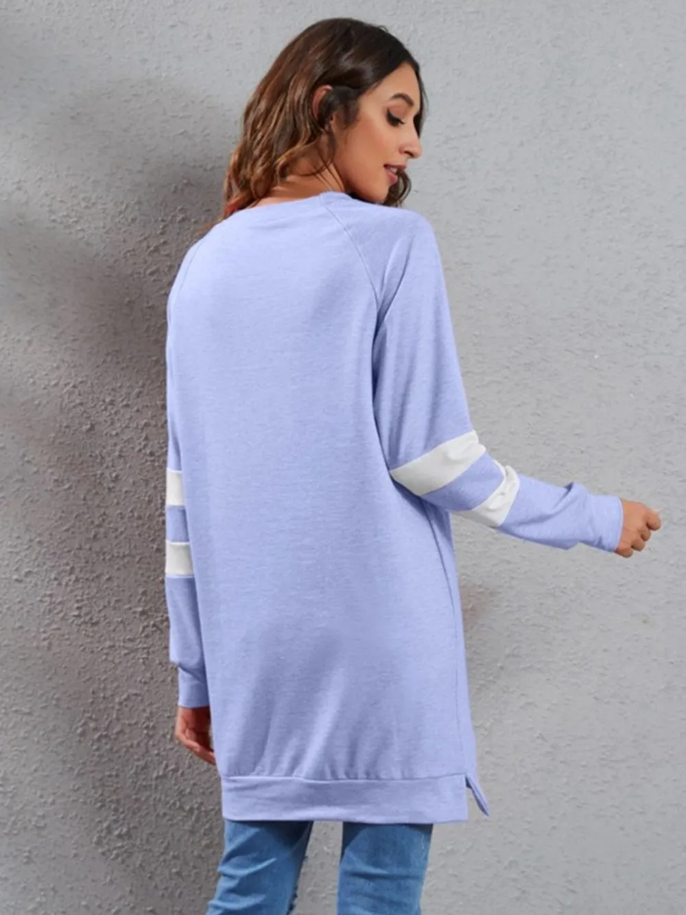 Full Size Striped Round Neck Long Sleeve T-Shirt, image 13