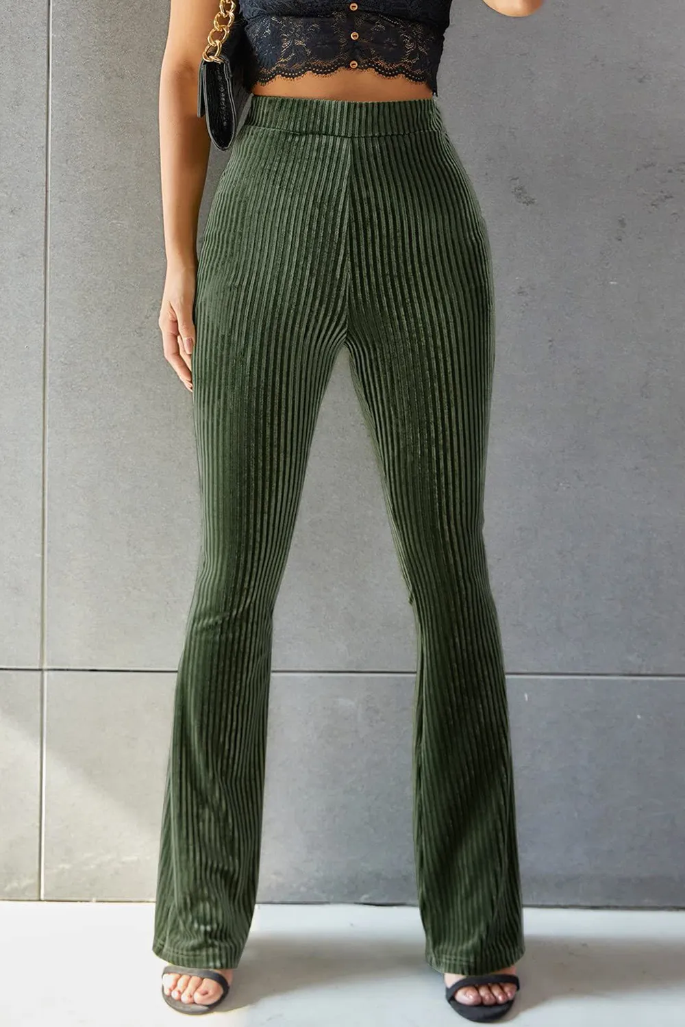 Ribbed High Waist Flare Pants, image 21