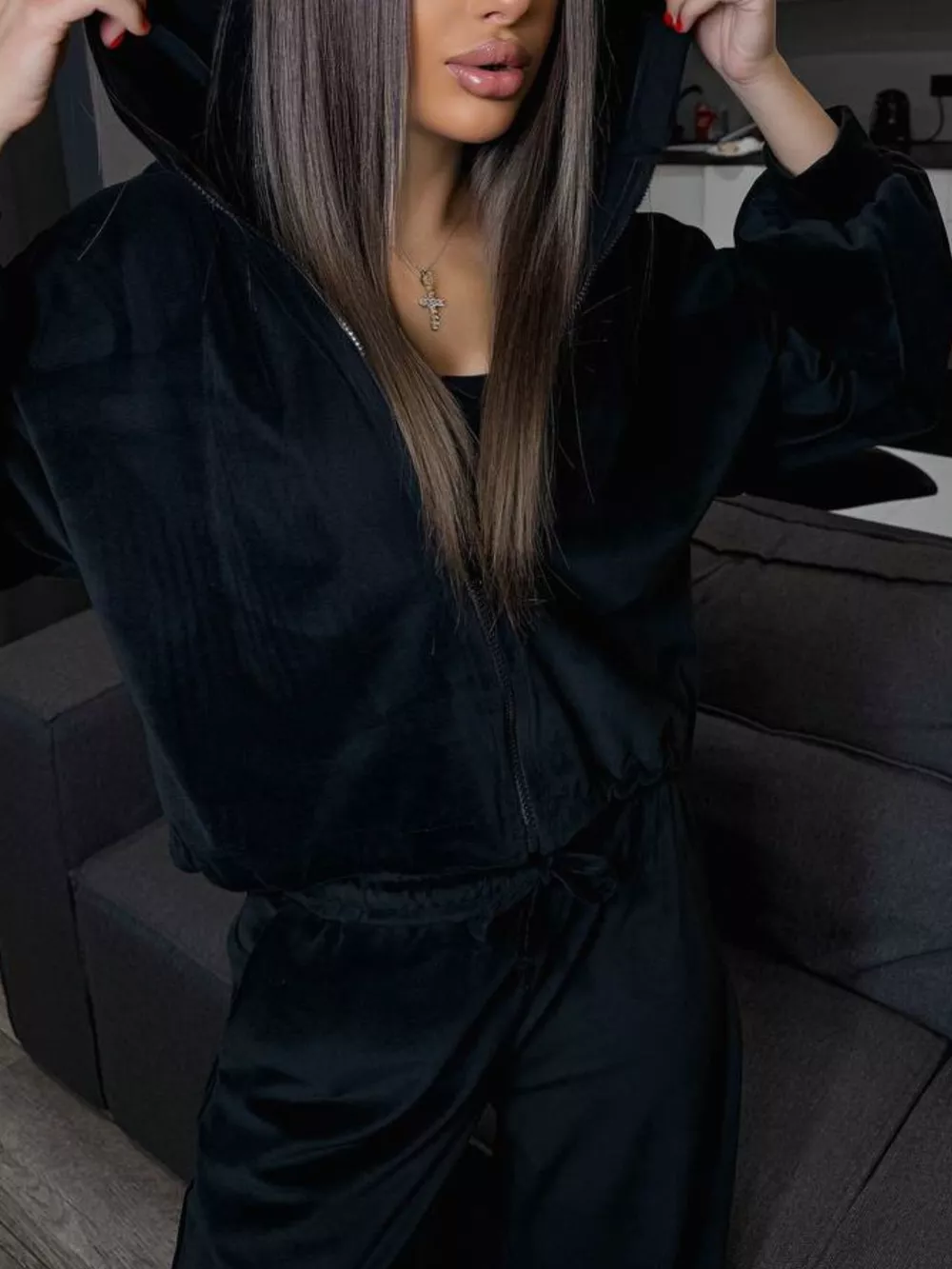 Zip Up Cropped Outerwear and Pants Set, image 30