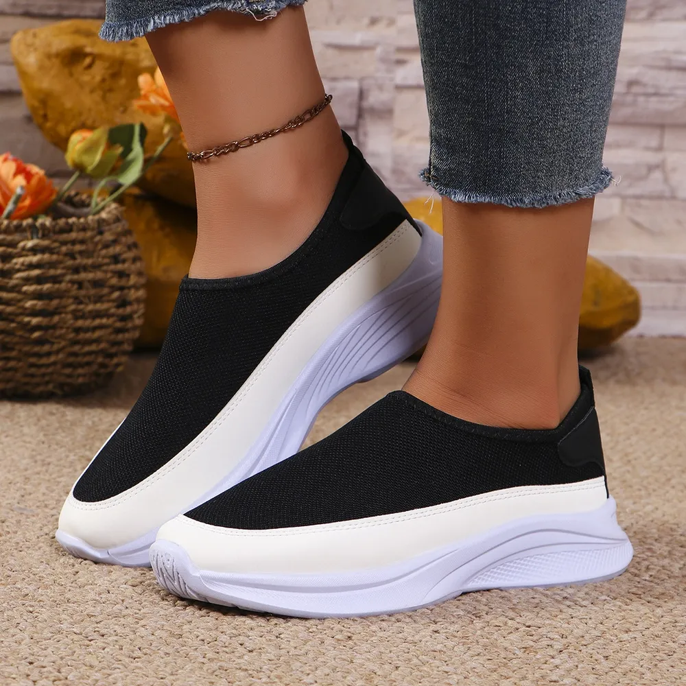 Mesh Contrast Flat Slip-Ons, image 7