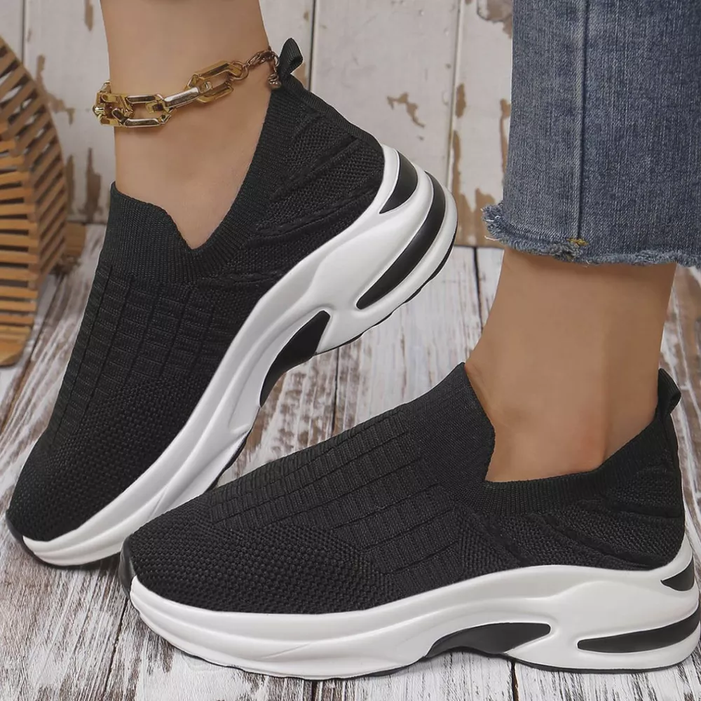 Round Toe Mesh Slip-Ons, image 4