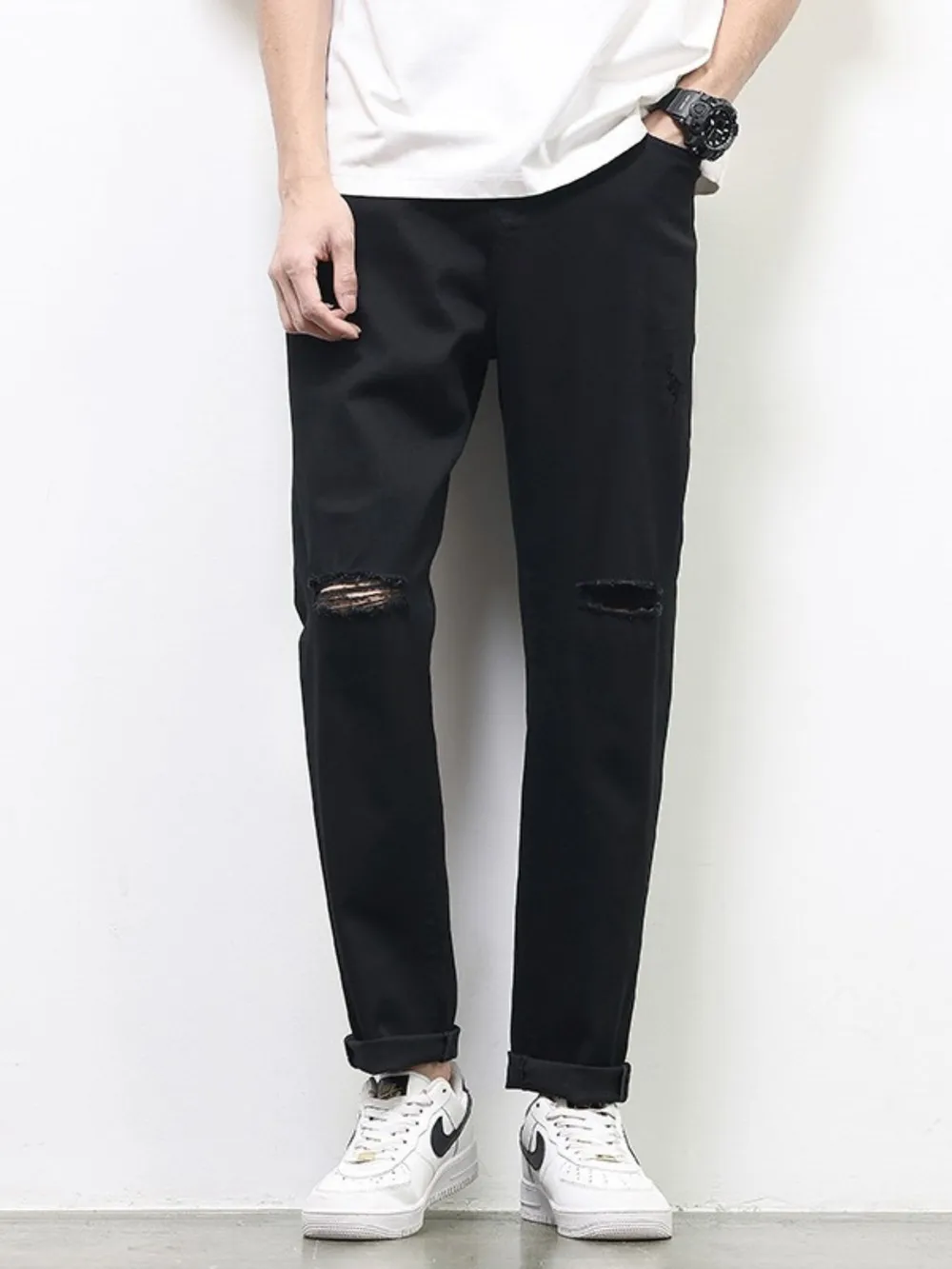 Men's Full Size Ripped Straight Leg Jeans Plus Size, image 3