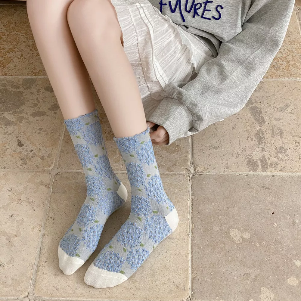 Texture Mid-Calf Cotton Socks, image 6