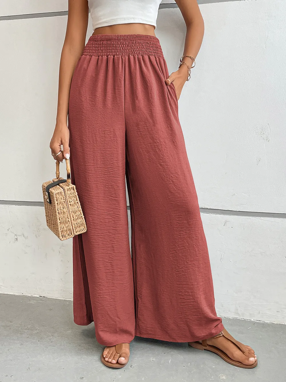 Wide Leg Pants with Pockets, image 9