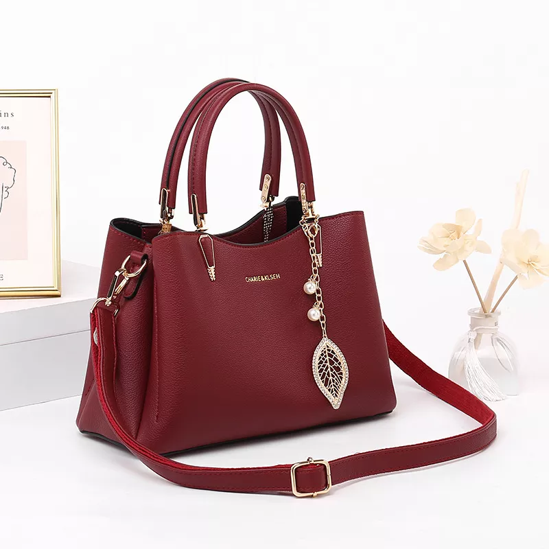 Top-Handle Leather Handbag, image 3