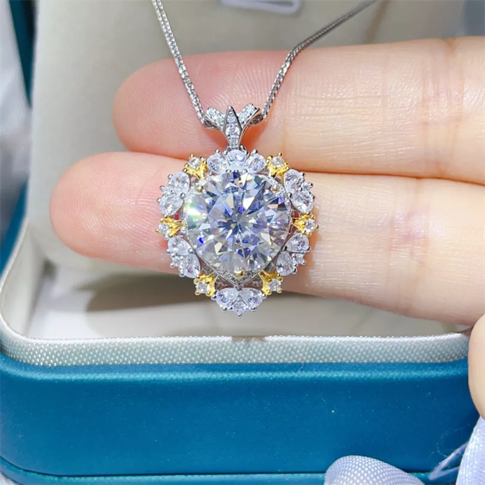 5 Carat Moissanite 925 Sterling Silver Necklace, image 3