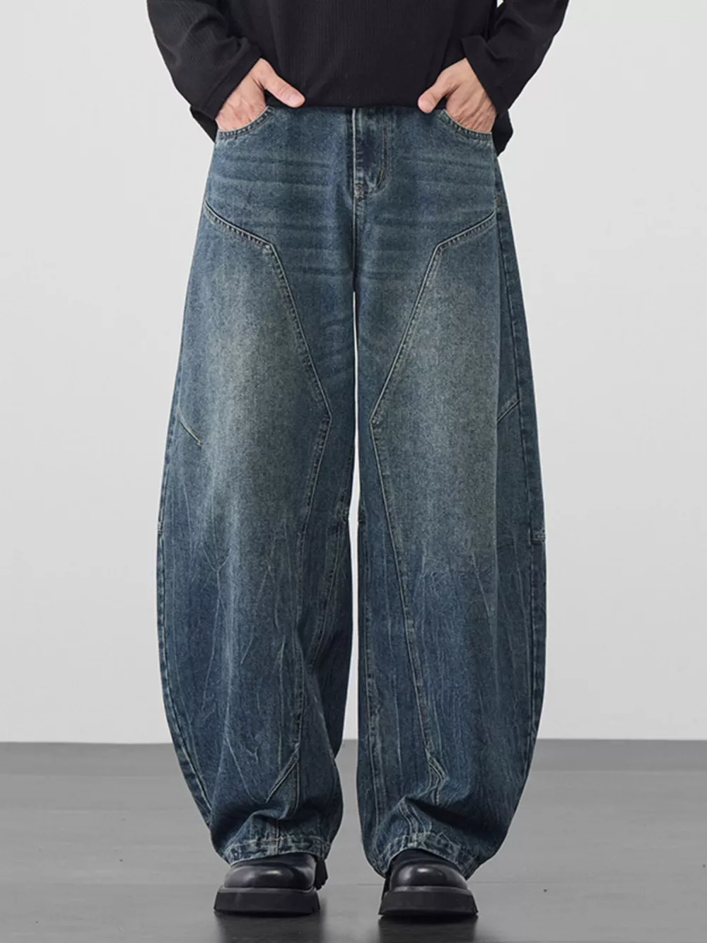 Men's Plus Size Wide Leg Jeans, image 5