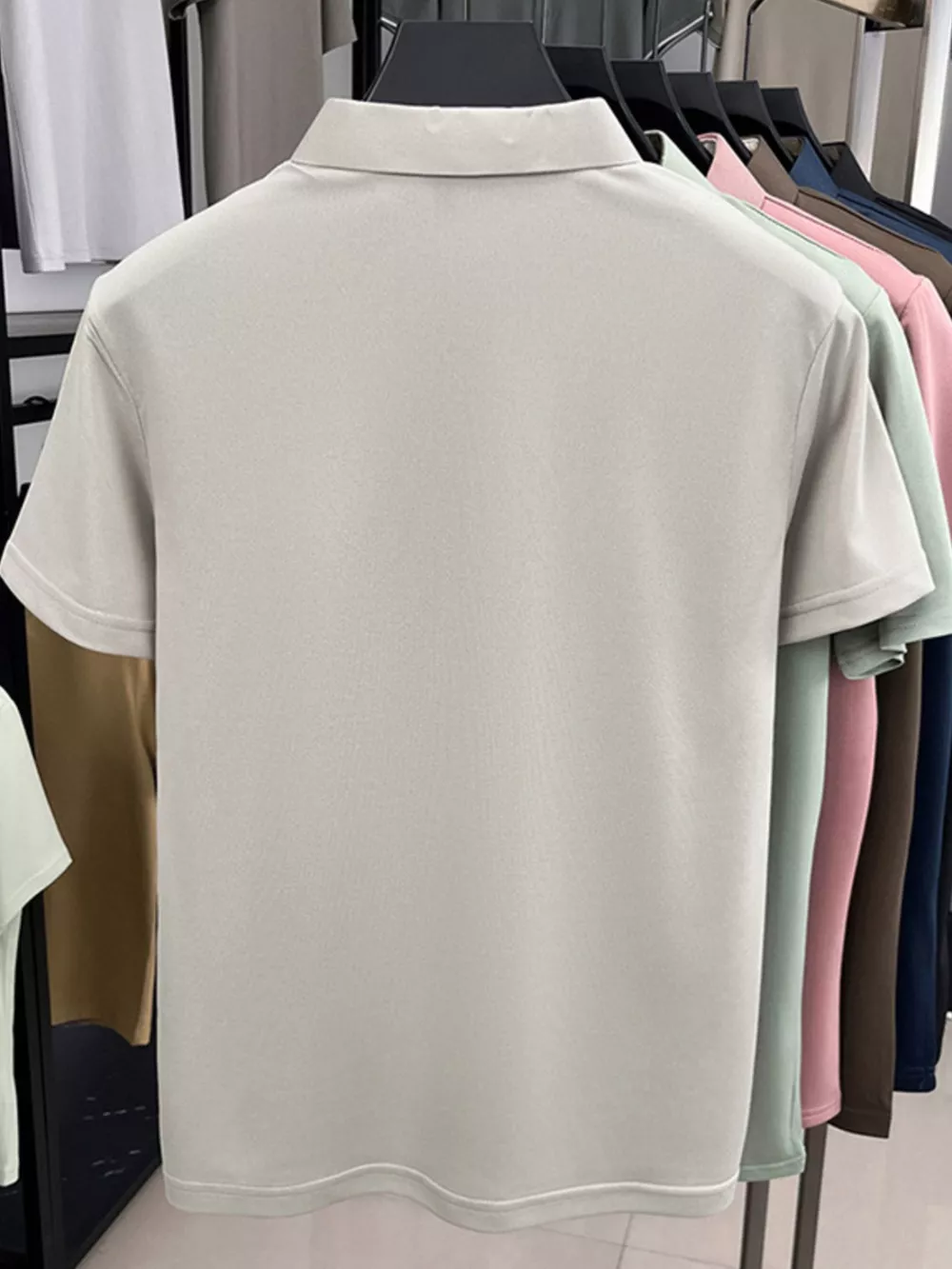 Men's Plus Size Button Detail Short Sleeve Polo, image 2