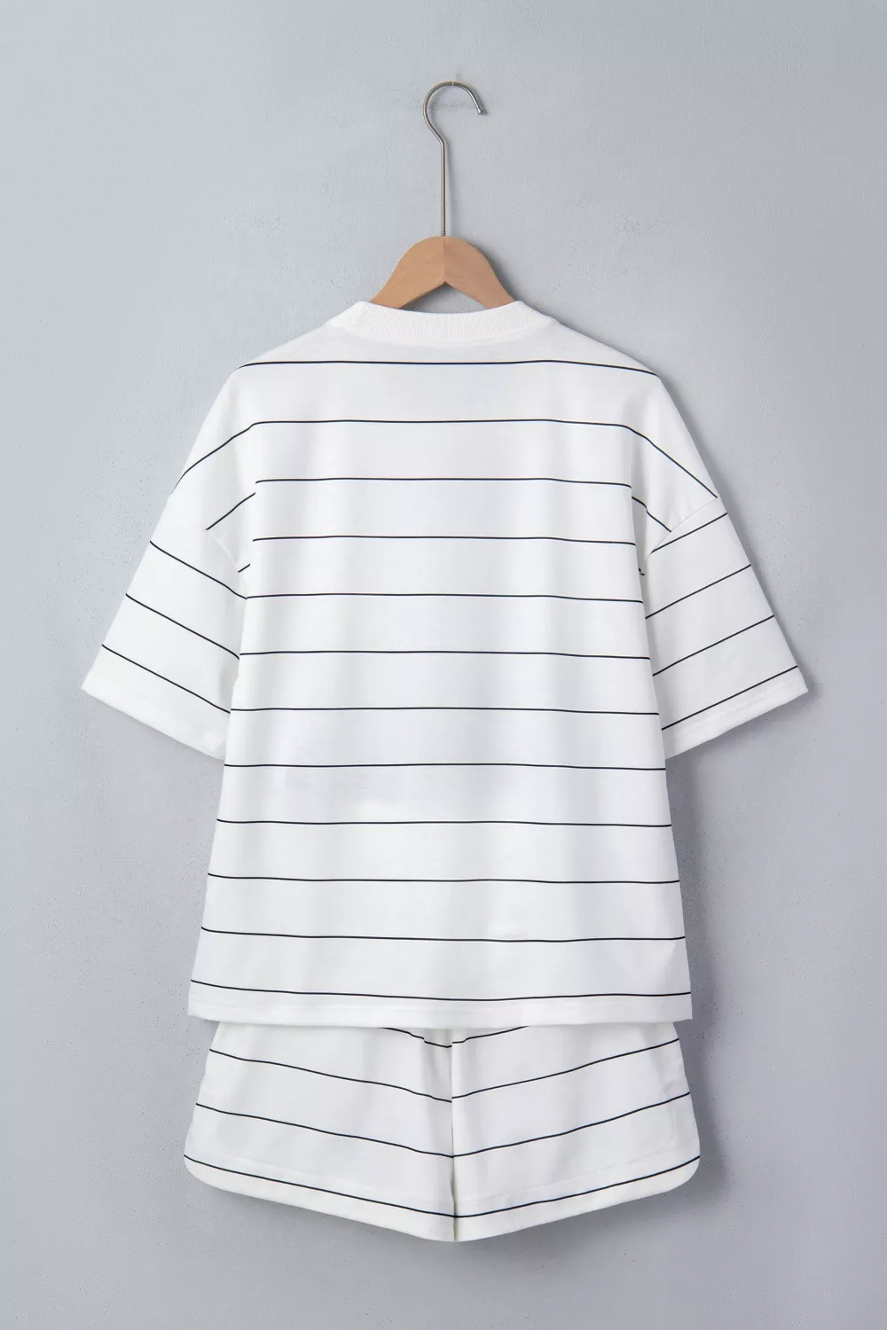 Stripe Half Sleeve Tee and Drawstring Shorts Set, image 4