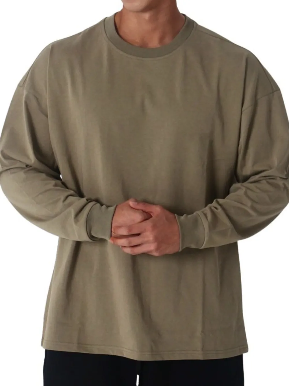 Men's Plus Size Round Neck Long Sleeve T-Shirt, image 4