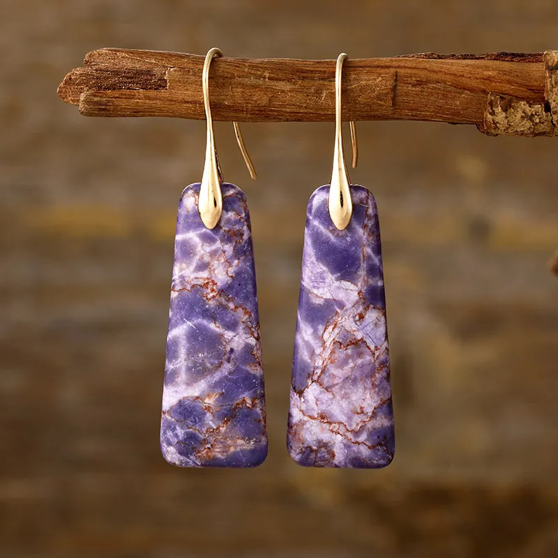 Copper Natural Stone Earrings, image 4