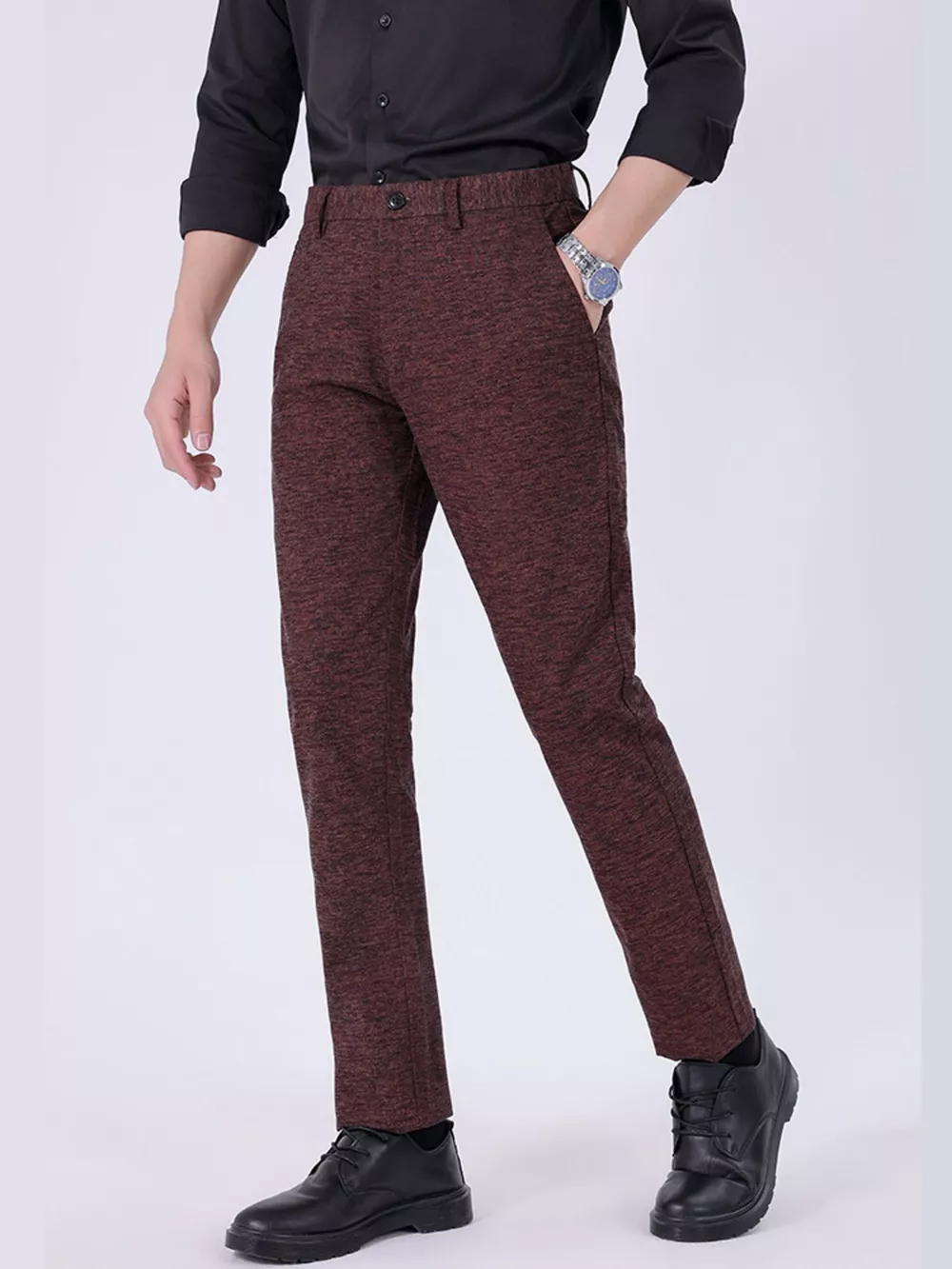 Men's Textured Slim-Fit Pants, image 2