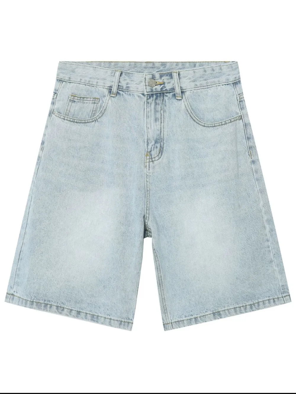 Men's Washed Denim Shorts with Pockets, image 8