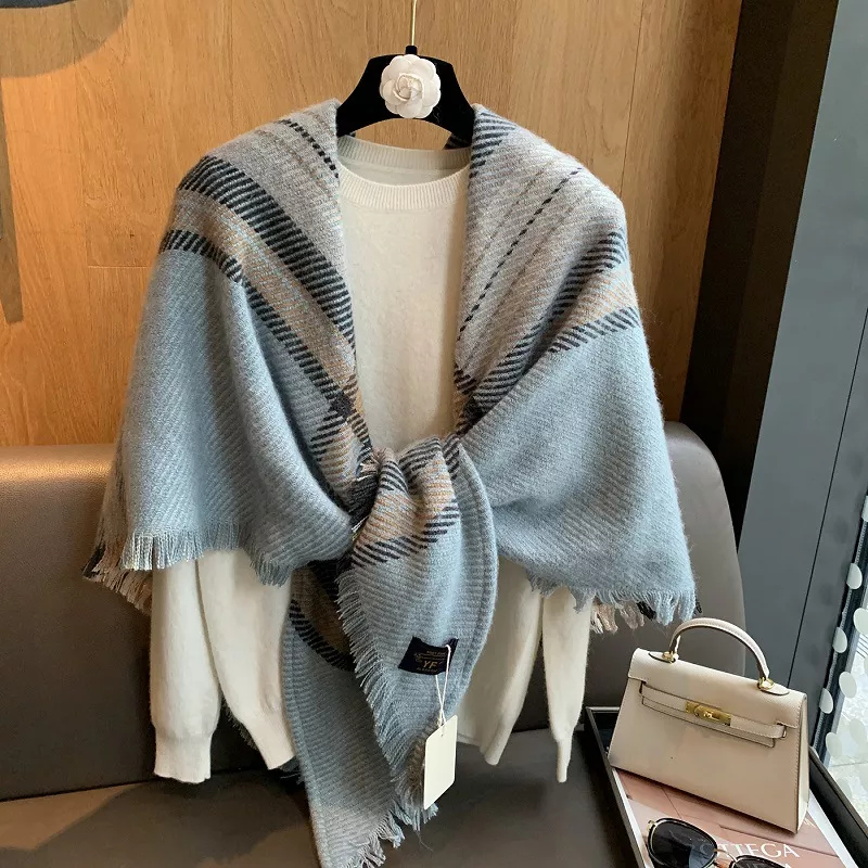 Raw Hem Plaid Scarf, image 2