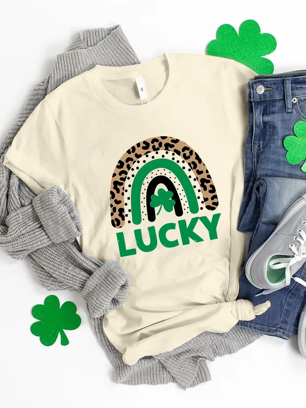 LUCKY Round Neck Short Sleeve T-Shirt, image 7