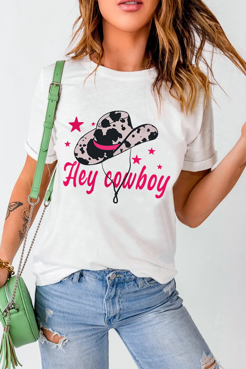 Graphic Round Neck Short Sleeve T-Shirt, image 4