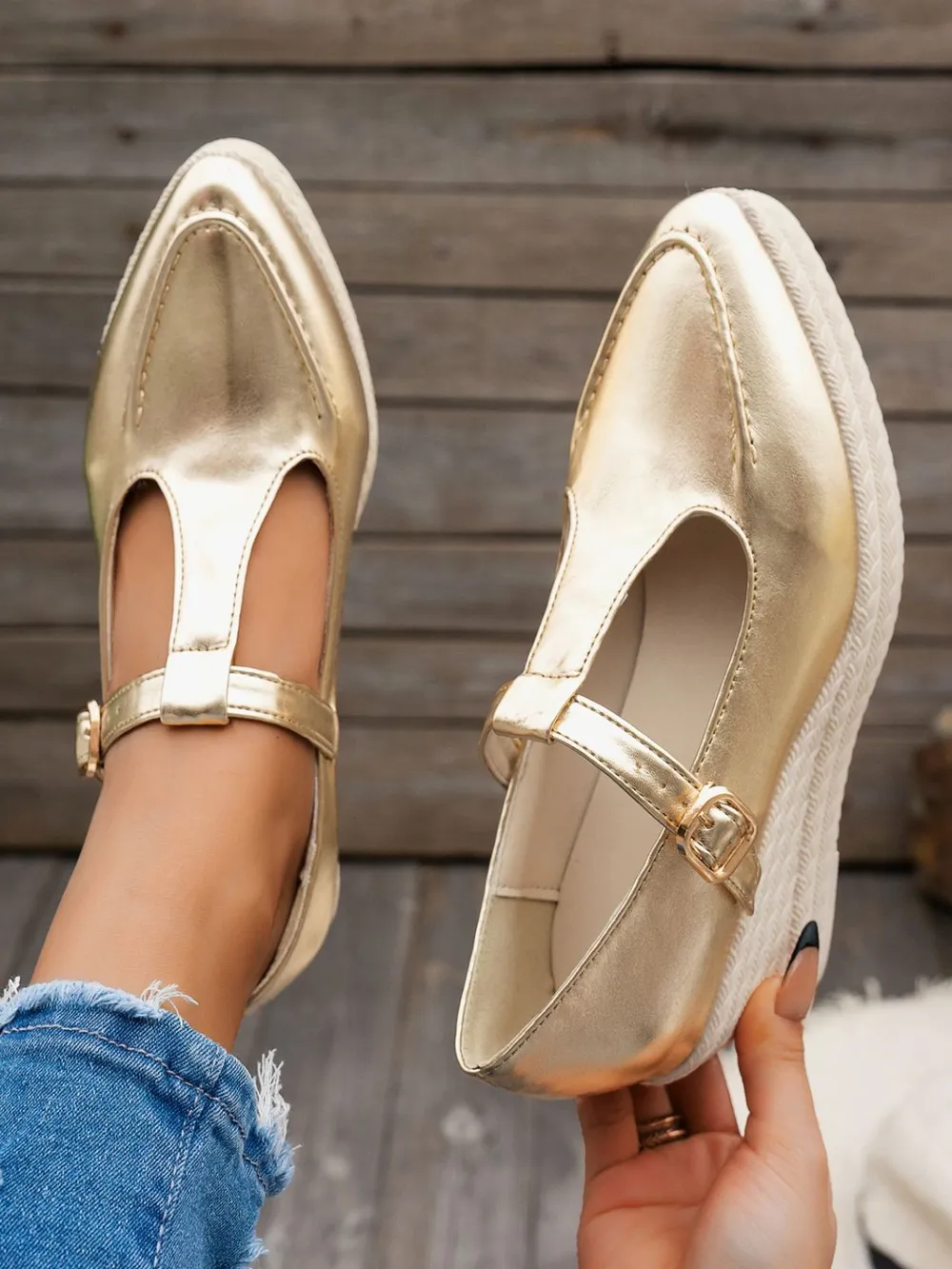 Point Toe Wedge Loafers, image 2