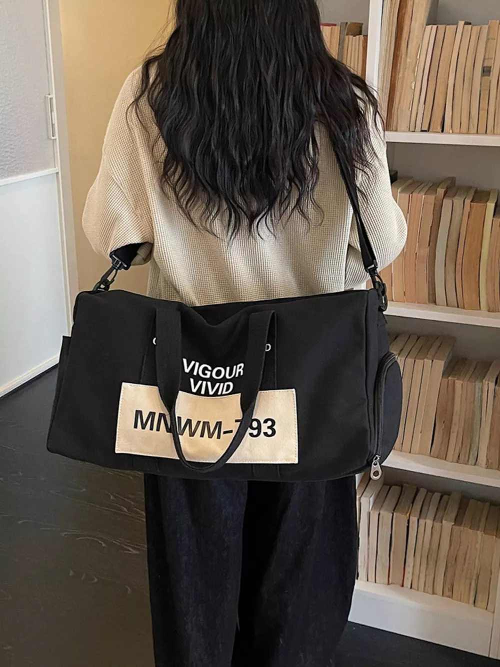 Letter Nylon Travel Bag, image 2