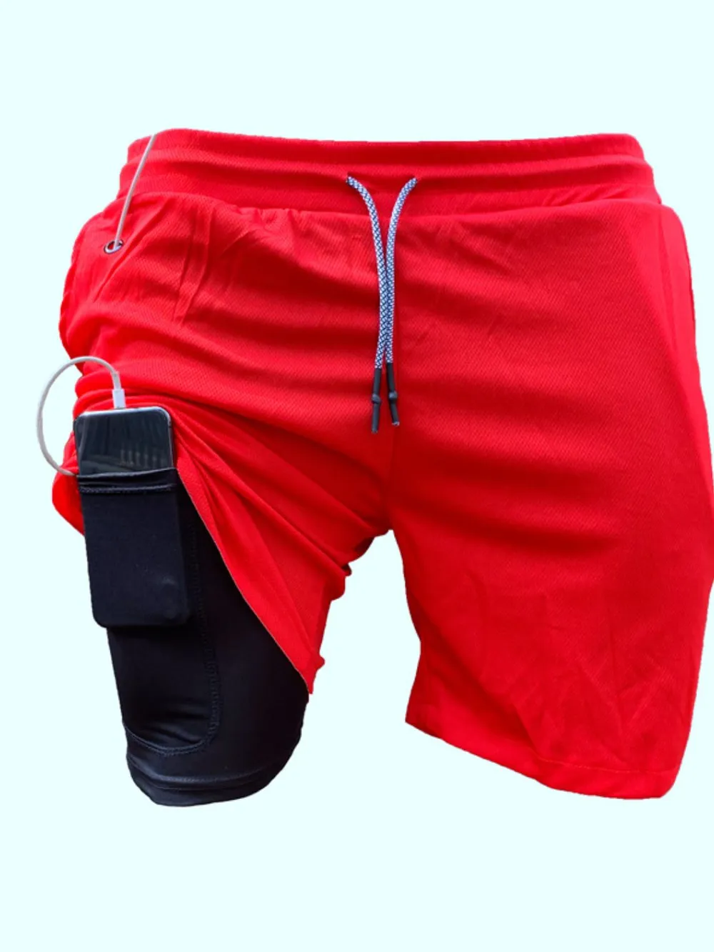 Men's Plus Size Drawstring Active Shorts with Pockets, image 6