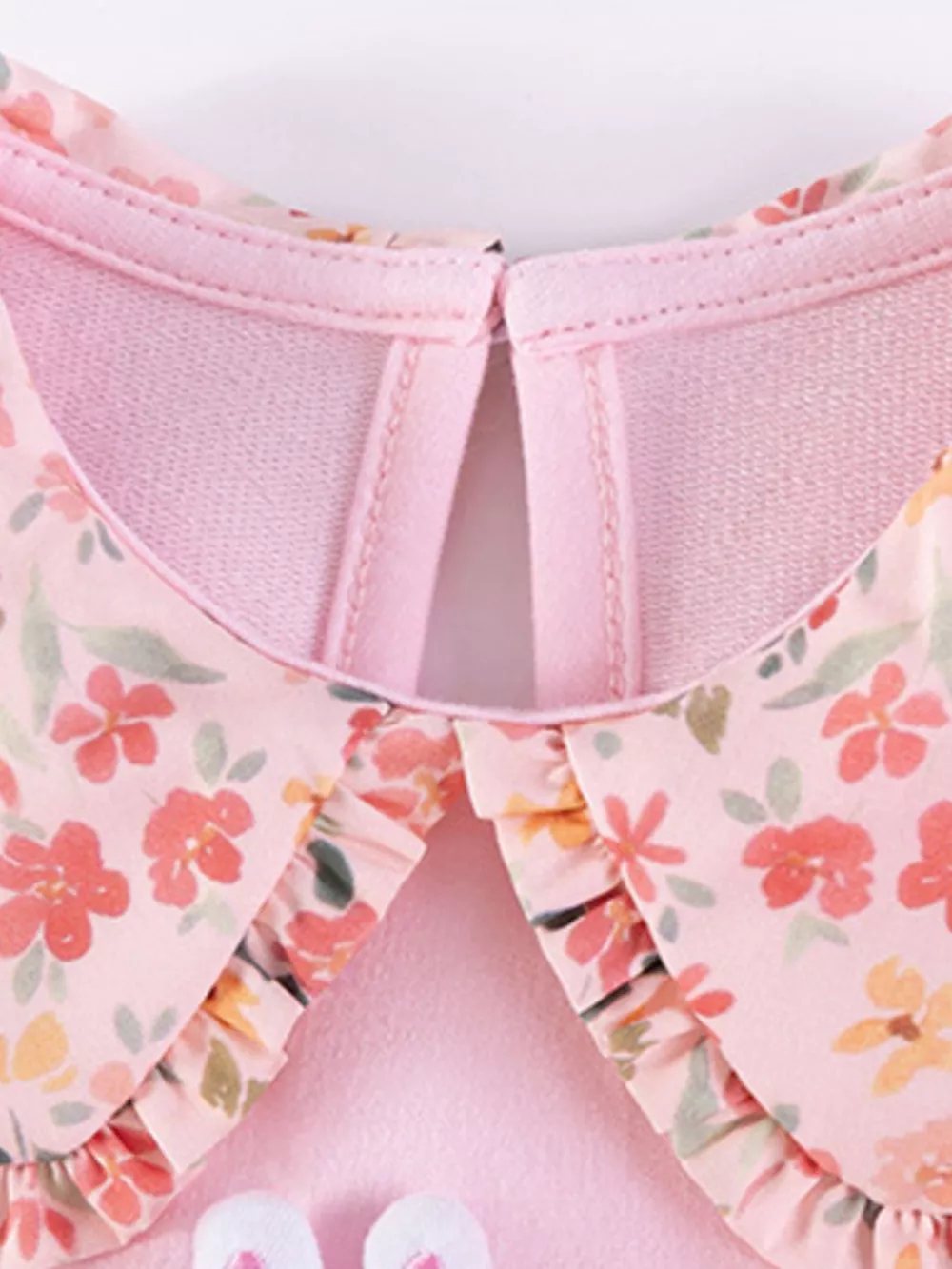 Children's Rabbit Floral Sweatshirt Dress, image 3