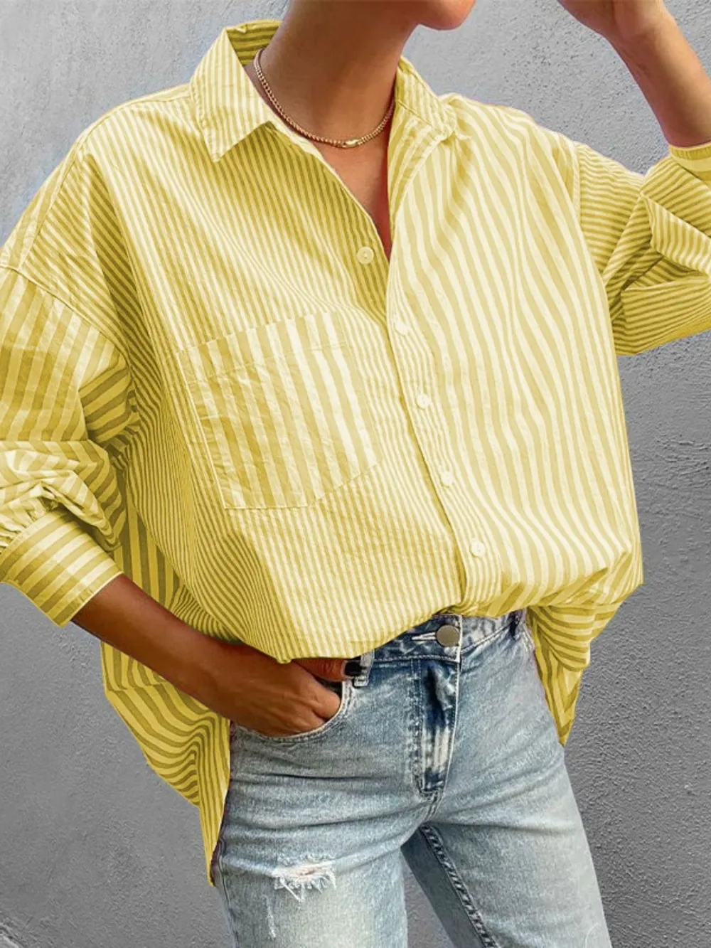Striped Button Down Long Sleeve Shirt, image 6