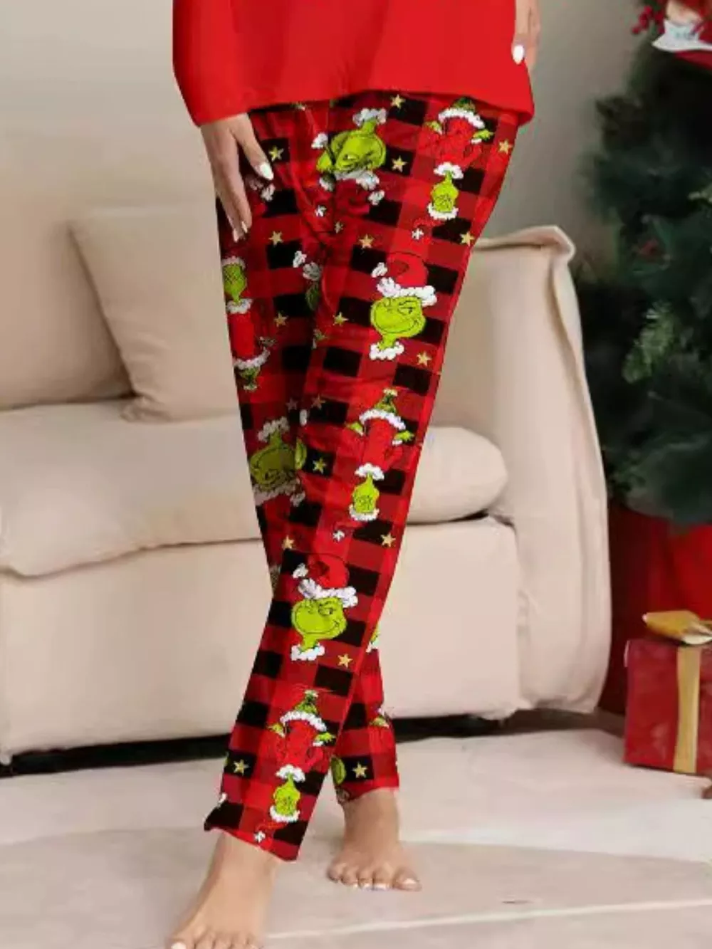 Full Size Grinch Themed Matching Family Christmas Pajama Set Plus Size, image 6