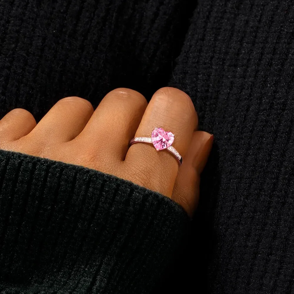 Heart Zircon 925 Sterling Silver Ring, image 4