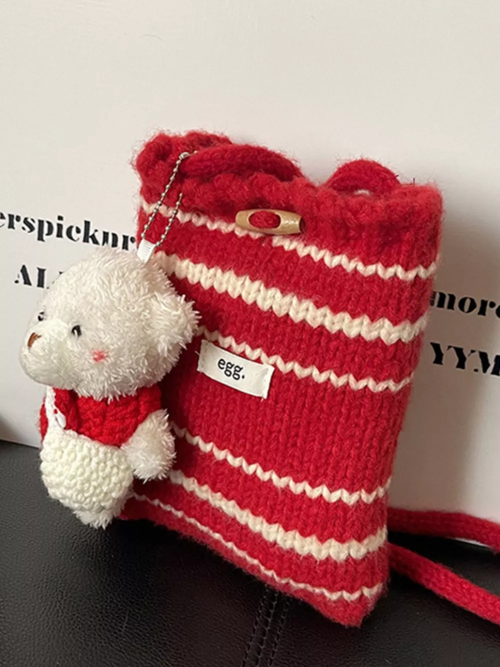 Knitted Striped Crossbody Bag, image 7
