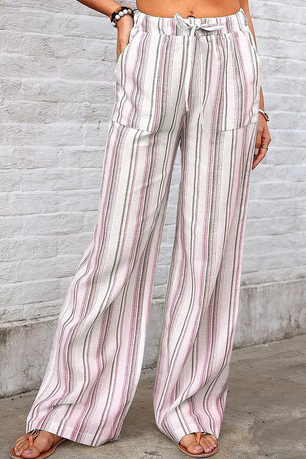 Full Size Striped Wide-Leg Pants Plus Size, image 9