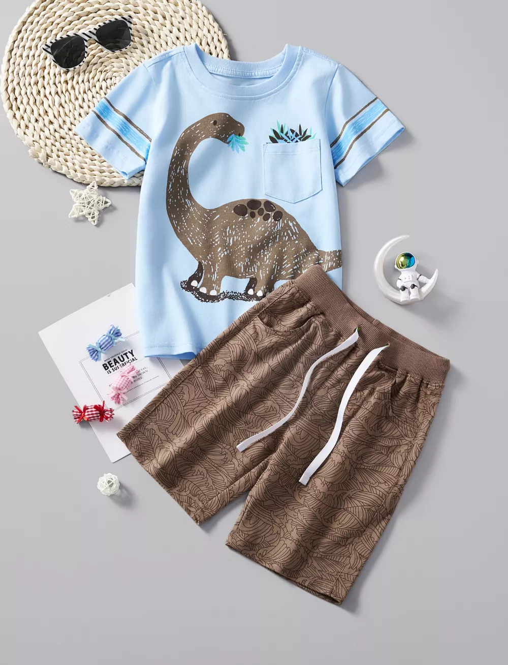 Children's Graphic Short Sleeve Tee and Shorts Set, image 6