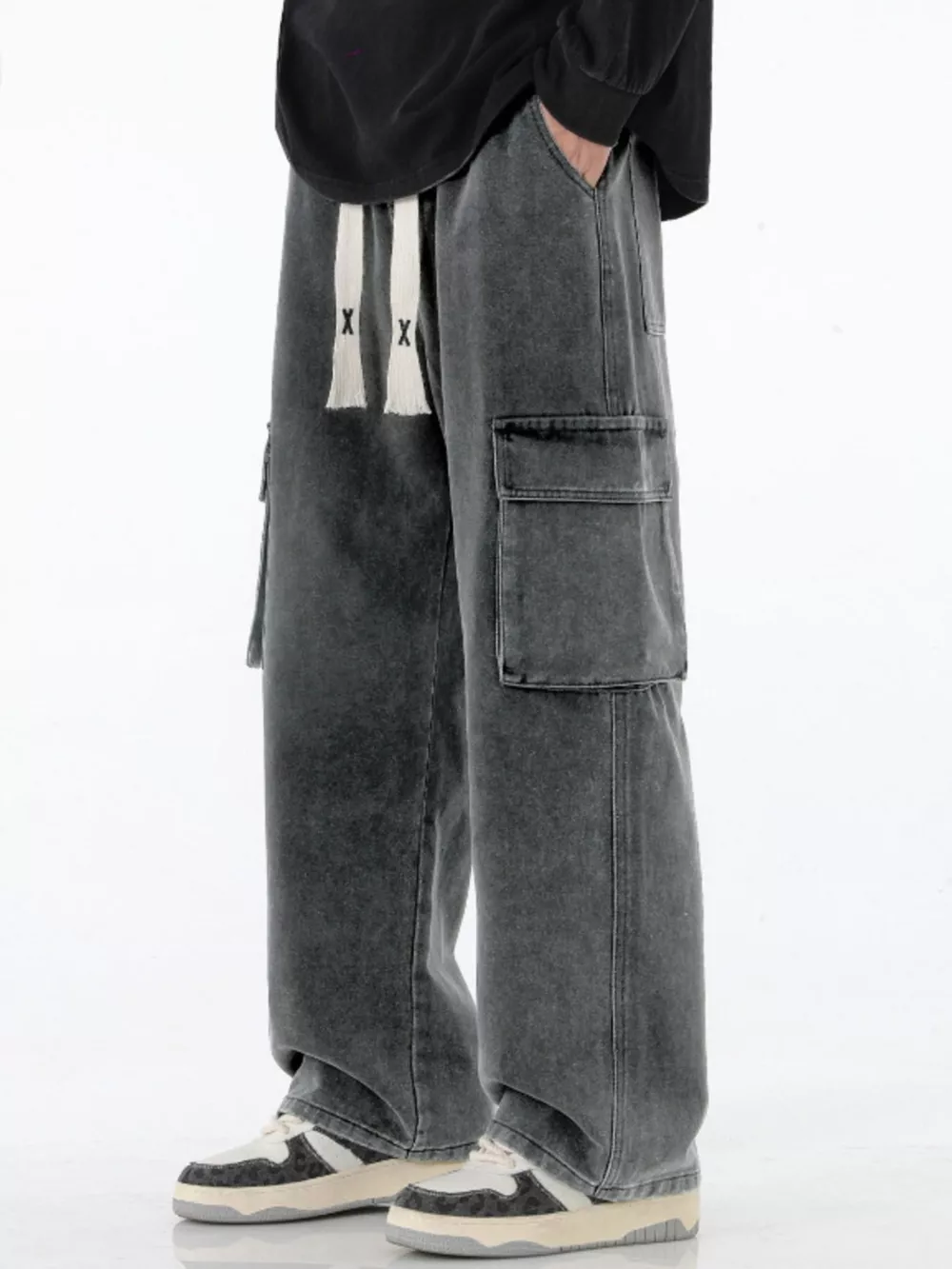 Men's Full Size Wide Leg Cargo Jeans Plus Size, image 6