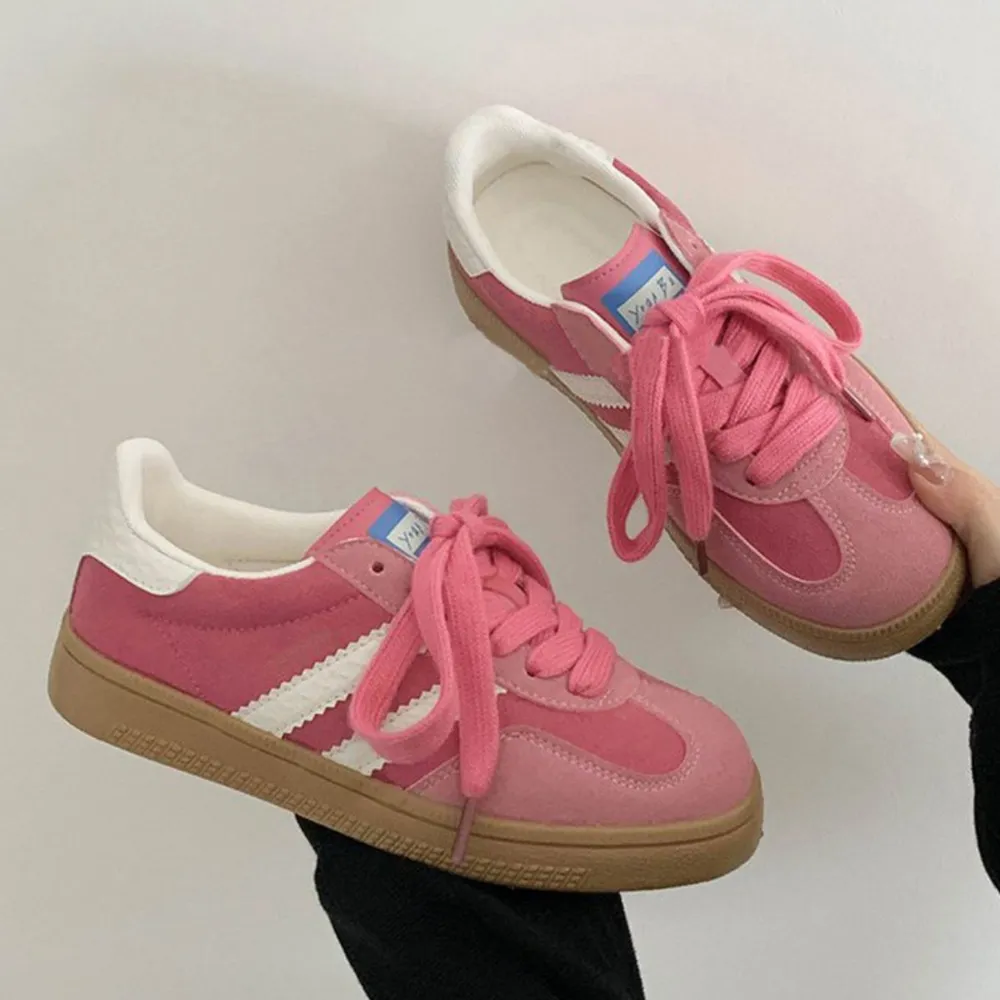 Contrast Round Toe Flat Sneakers, image 2