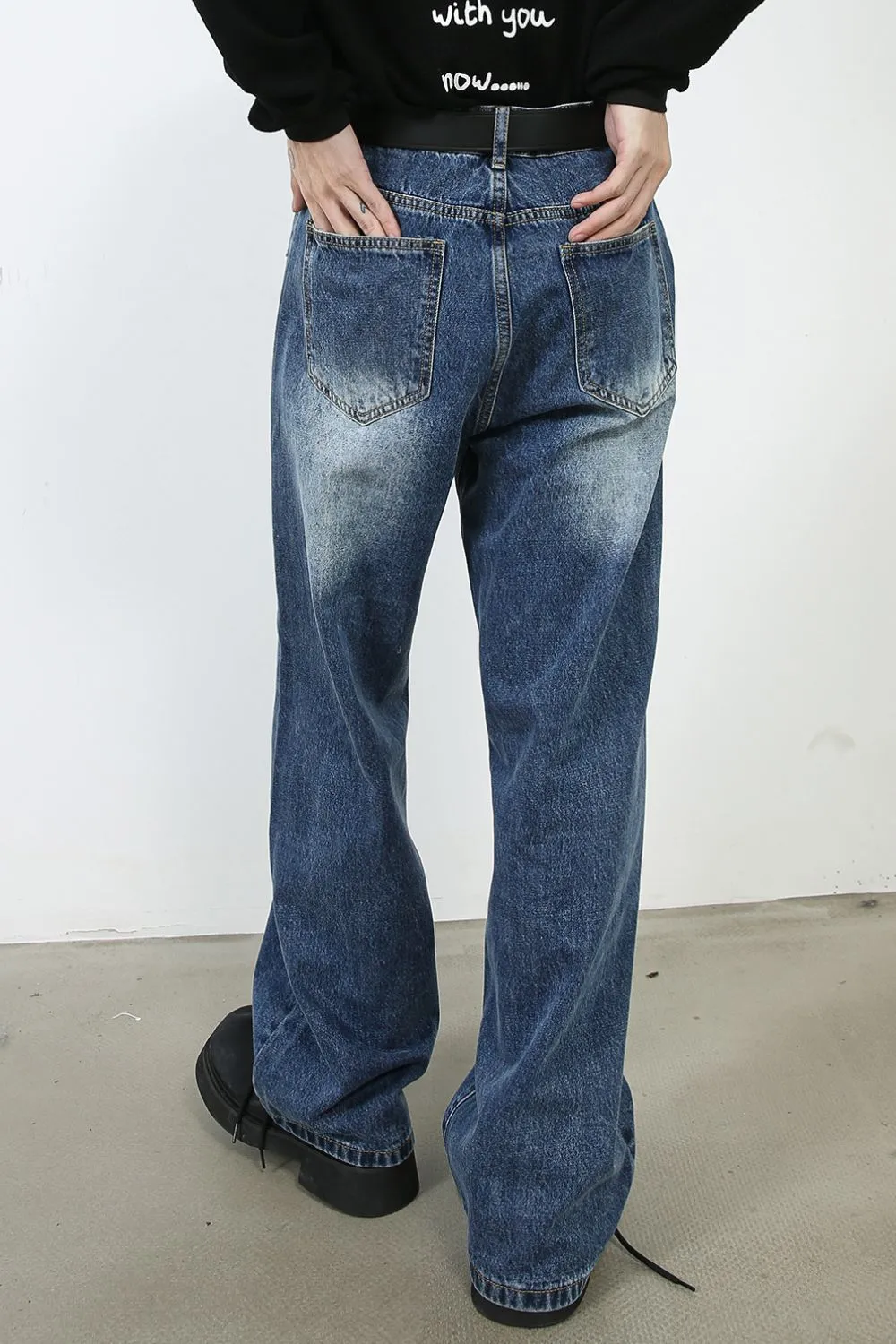 Men's Wide Straight Leg Jeans, image 4