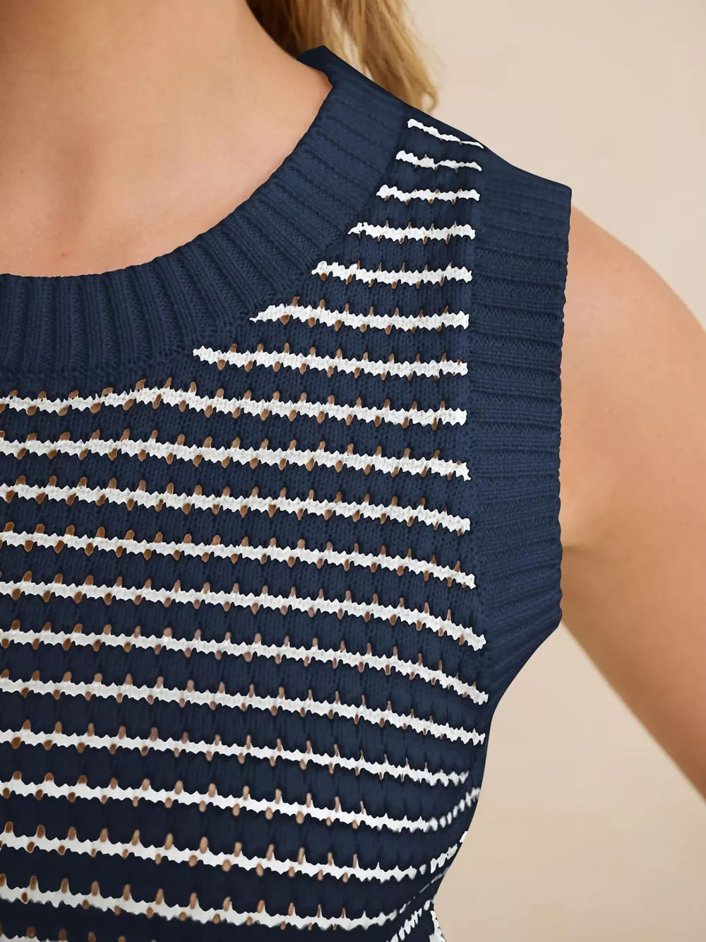 Striped Knit Sweater Vest, image 6