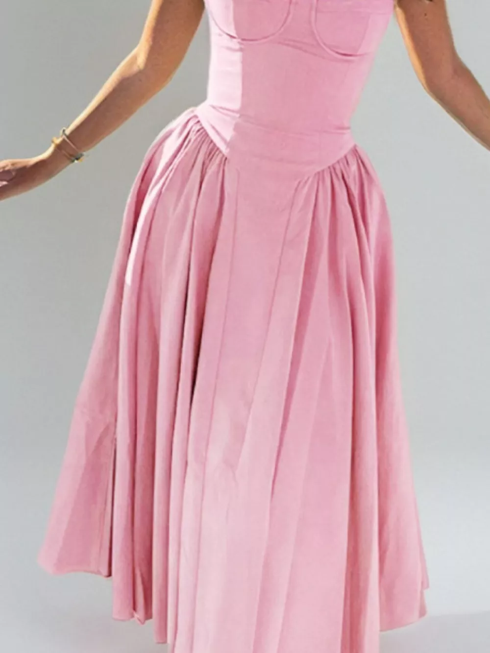 Sweetheart Neck Spaghetti Strap Midi Dress, image 29