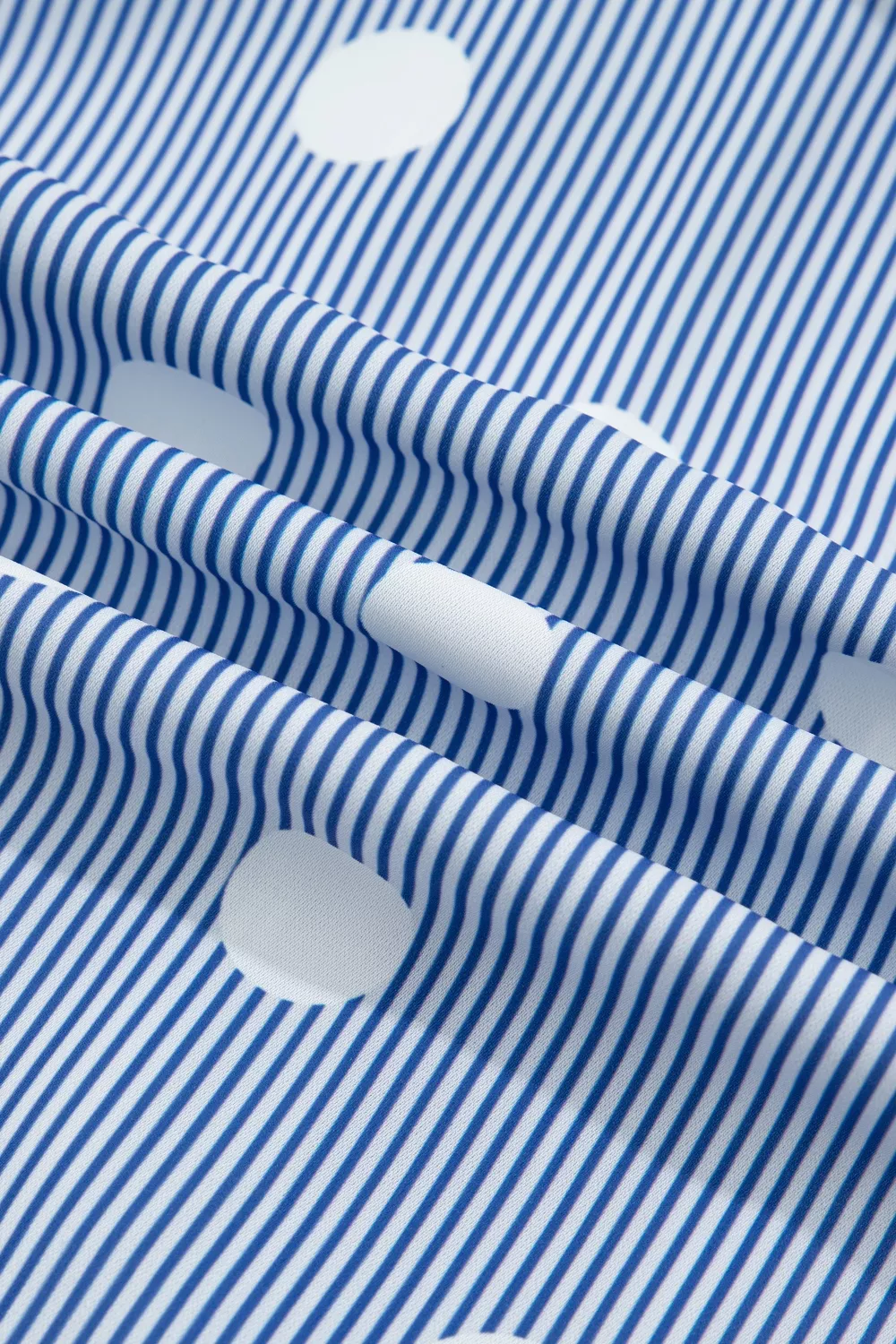 Stripe Contrast Polka Dot Print Pleated Ruffle Sleeve Shirt, image 8