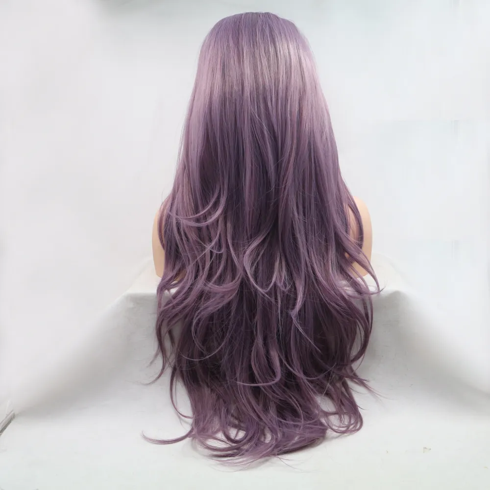 13*3" Lace Front Wigs Synthetic Long Wavy 24" 130% Density, image 2