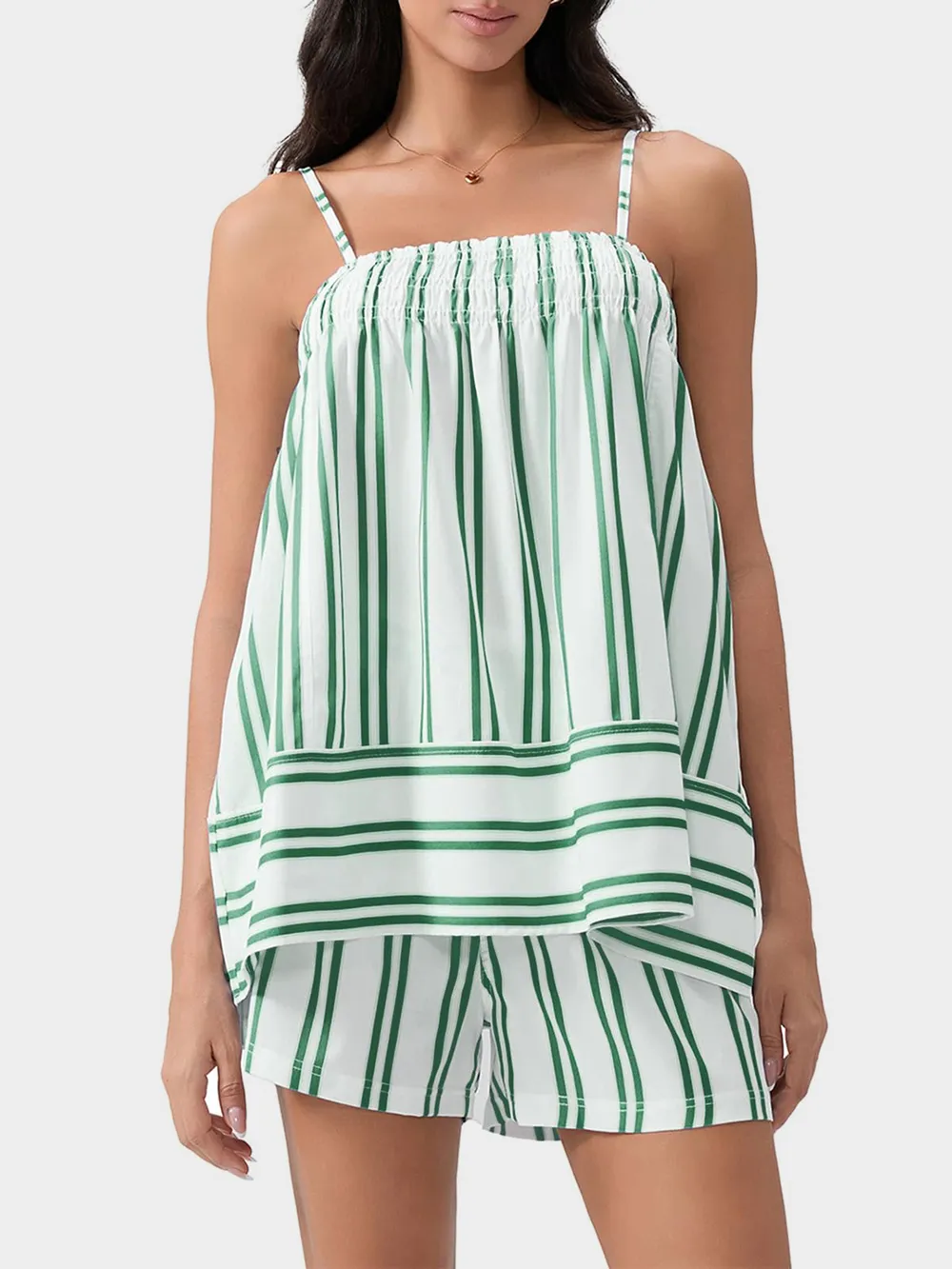 Smocked Square Neck Cami and Shorts Set, image 3