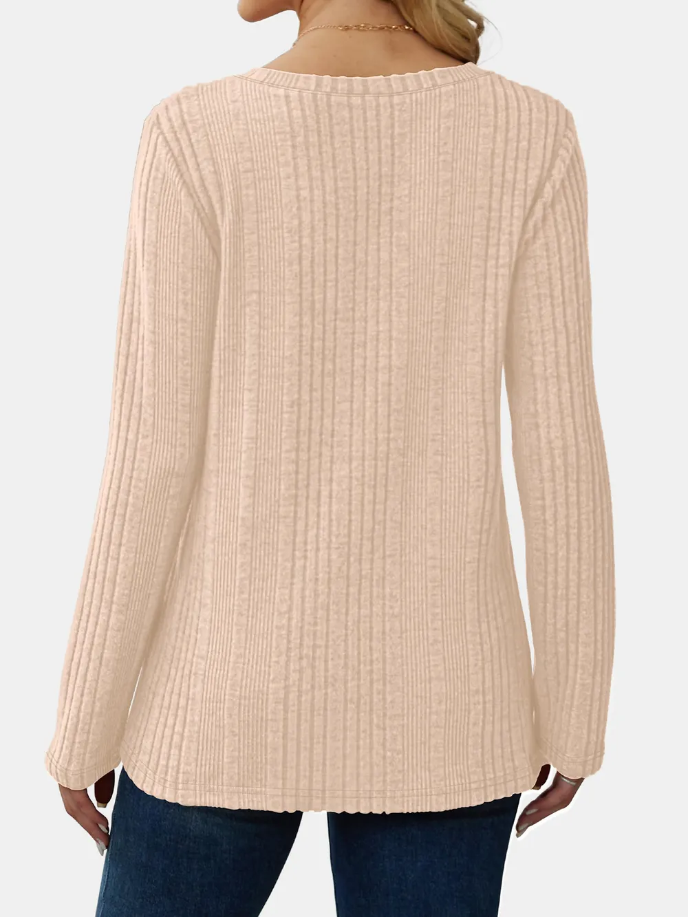 V-Neck Long Sleeve T-Shirt, image 15
