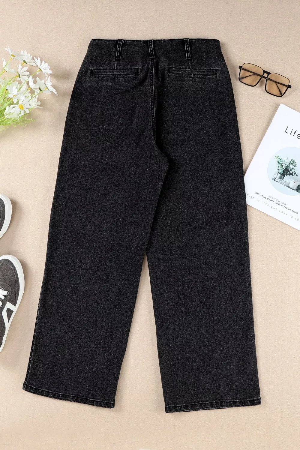 High-Waisted Button-Fly Wide-Leg Jeans, image 14