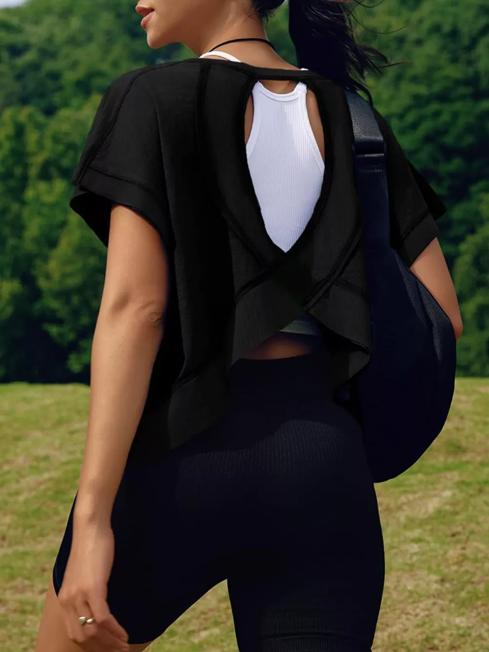 Cutout Back Short Sleeve T-Shirt, image 16