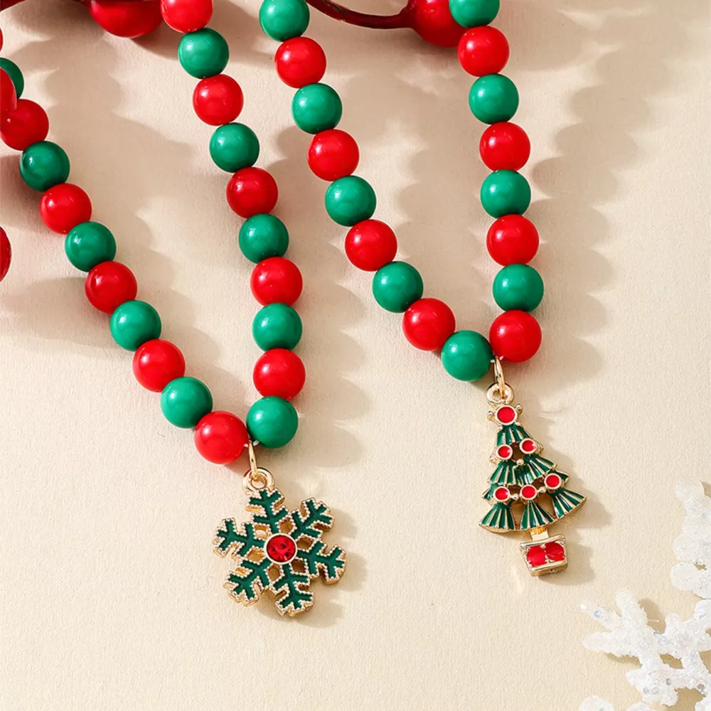 2 Piece Christmas Beaded Necklace with Pendants, image 4