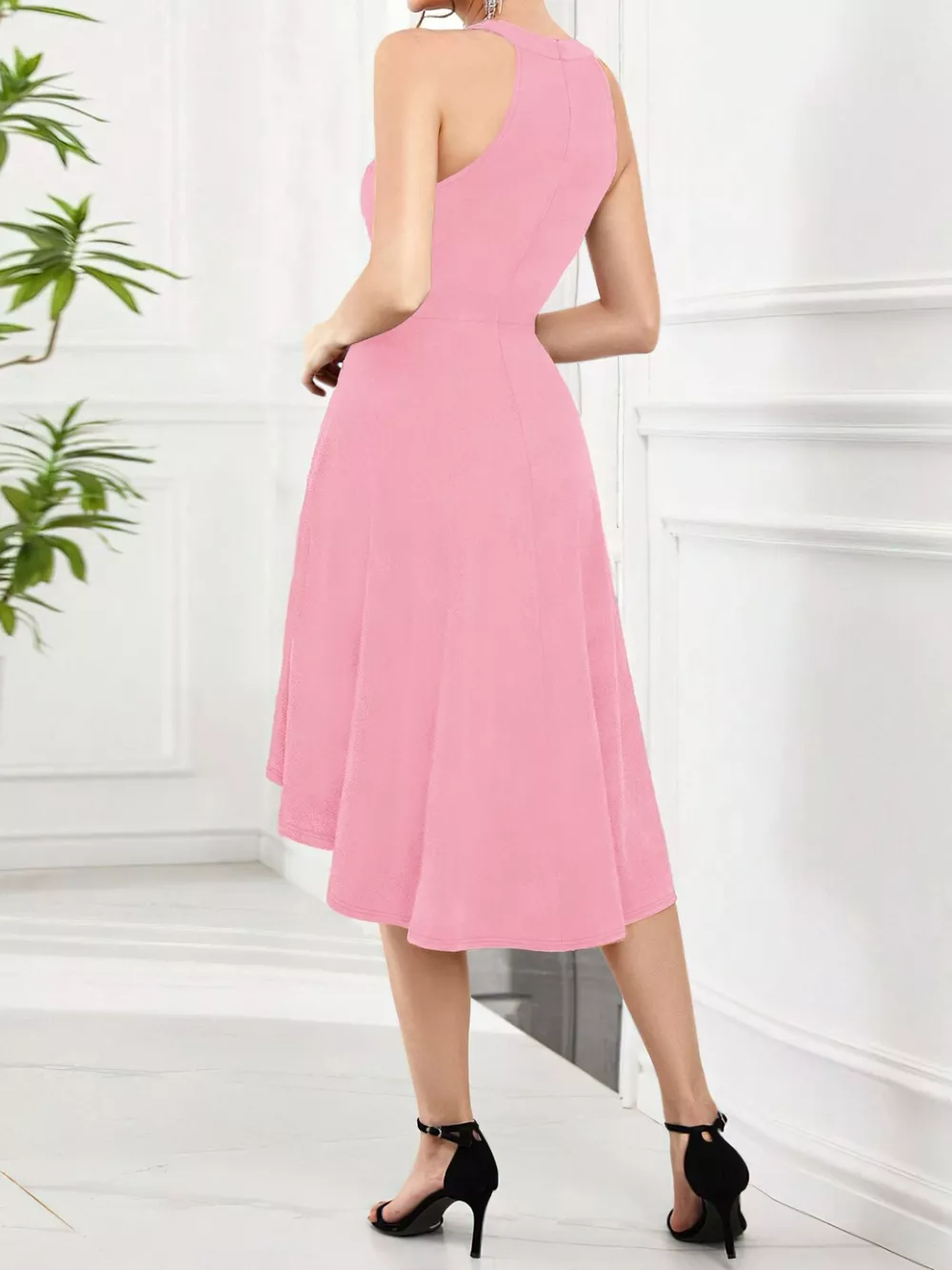 Elegant High-Low Hem Sleeveless Dress, image 5