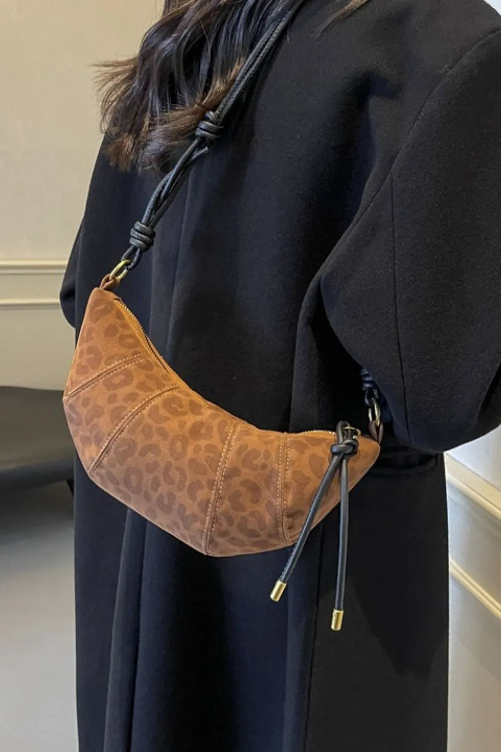 PU Leather Strap Suede Shoulder Bag, image 8