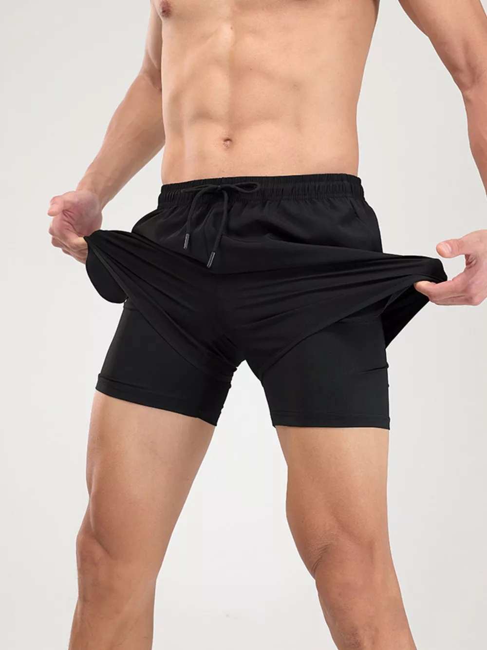 Men's Plus Size Drawstring Active Shorts, image 3