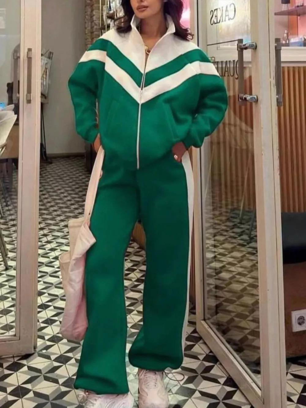 Color Block Zip-Up Outerwear and Pants Set, image 20