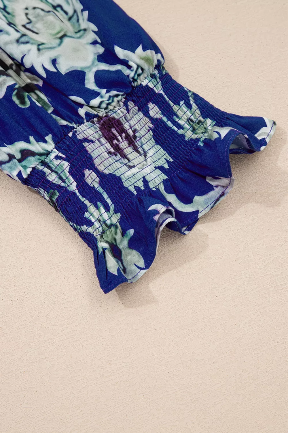 Wild Floral Print Frilled Collar Half Sleeve Dress, image 11